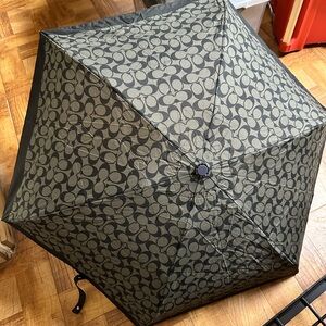 Coach Black and Gray Patterned Umbrella